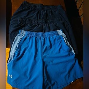 Bundle of men’s large athletic shorts. Under Armour/Nike